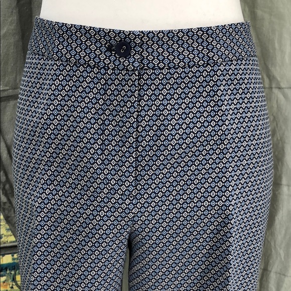 J. McLaughlin Blue Brocade Crop Pants Size 12 - Picture 3 of 8